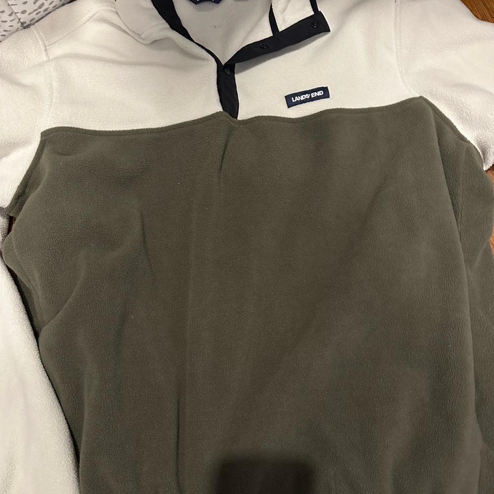 Lands' End Two-Tone Fleece Pullover